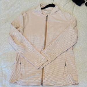 Peter Millar golf Women's Beige Striped zip Jacket